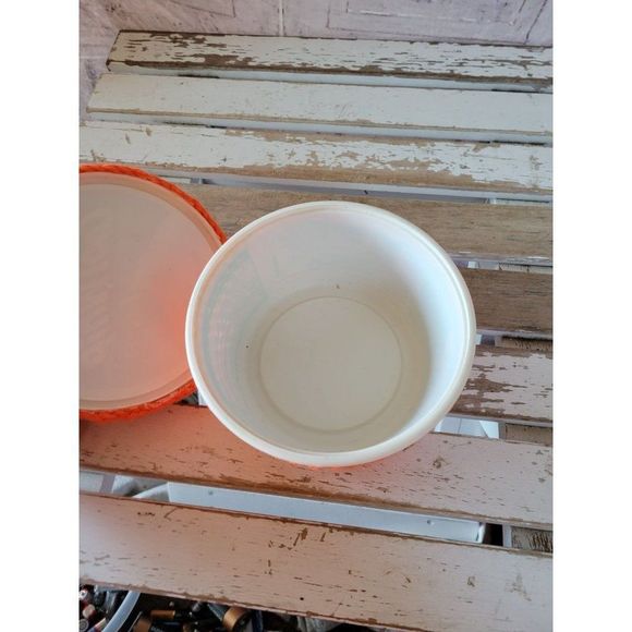 Knit pumpkin handmade tub container bucket fall Halloween home decor - Picture 6 of 6